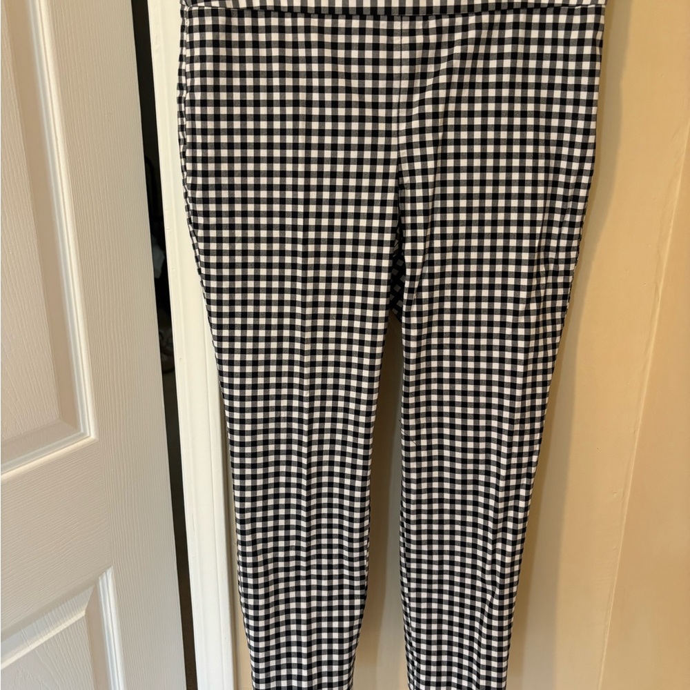 Talbots Navy and White Checkered Ankle Pants